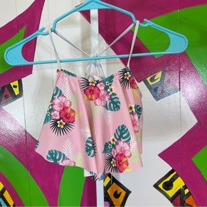 Bonnie Bianca, Floral Strappy Bikini Top. Girls Size XL(14). Excellent condition